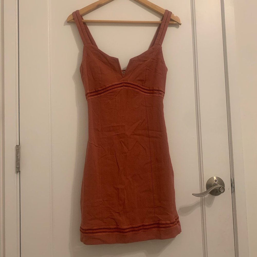 Red Form Fitting Wired Dress Small Free People